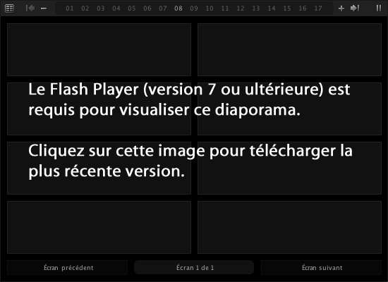 Votre Flash Player n'est pas à jour. Cliquez ici pour télécharger la plus récente version